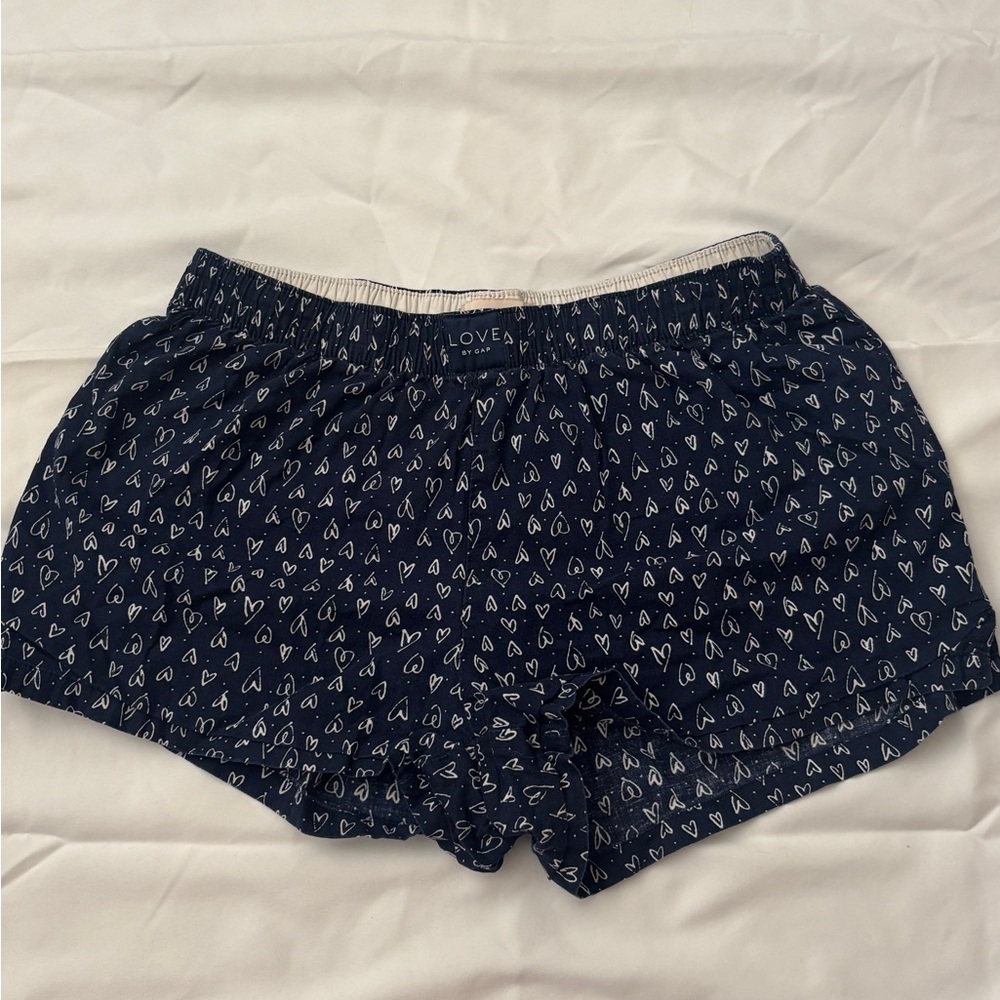 GAP Blue Shorts with White Heart Pattern
